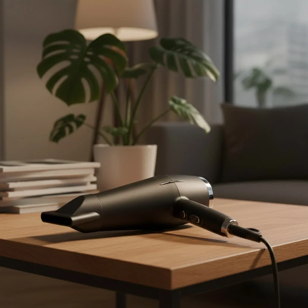 Portable hair dryer with a sleek design