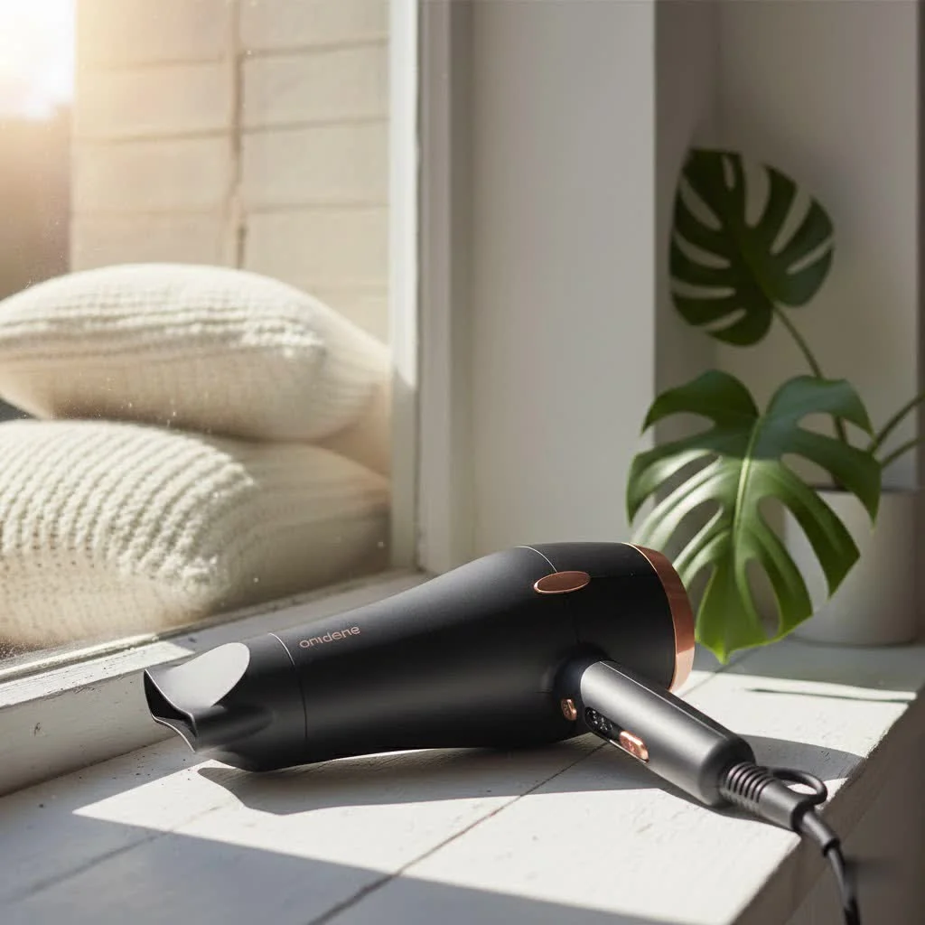 High-speed hair dryer in action